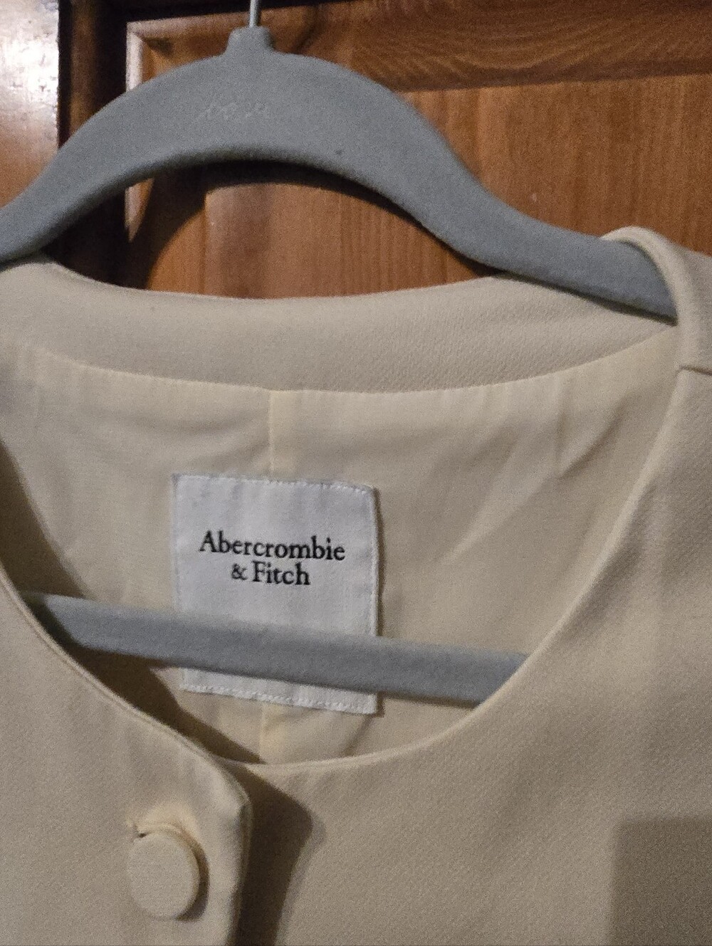 Abercrombie & Fitch Cream Sleeveless Button-Front Dress - Picture 2 of 4